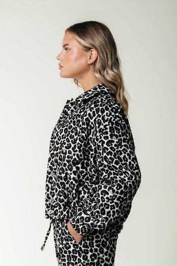 Bente Leopard Jacquard Jacket - Colourful Rebel - wonder & melon