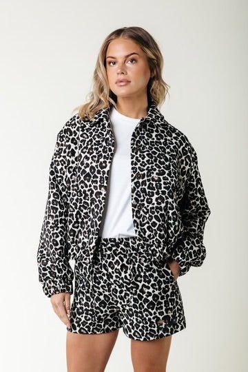 Bente Leopard Jacquard Jacket - Colourful Rebel - wonder & melon