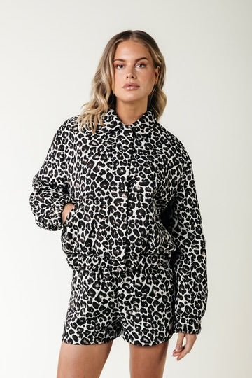 Bente Leopard Jacquard Jacket - Colourful Rebel - wonder & melon