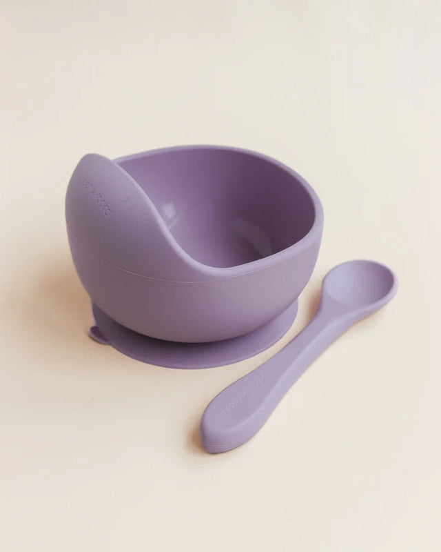 Bowl + Spoon Set | Lavender - Speen en Koord - wonder & melon