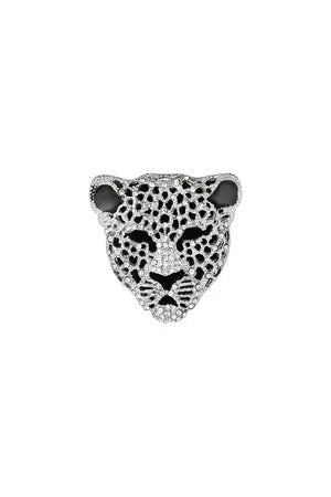 Broche| Leopard | Zwart & Zilver - wonder & melon - wonder & melon