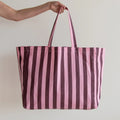 Canvas Tas Stripe | Roze - Bruin - wonder & melon - wonder & melon