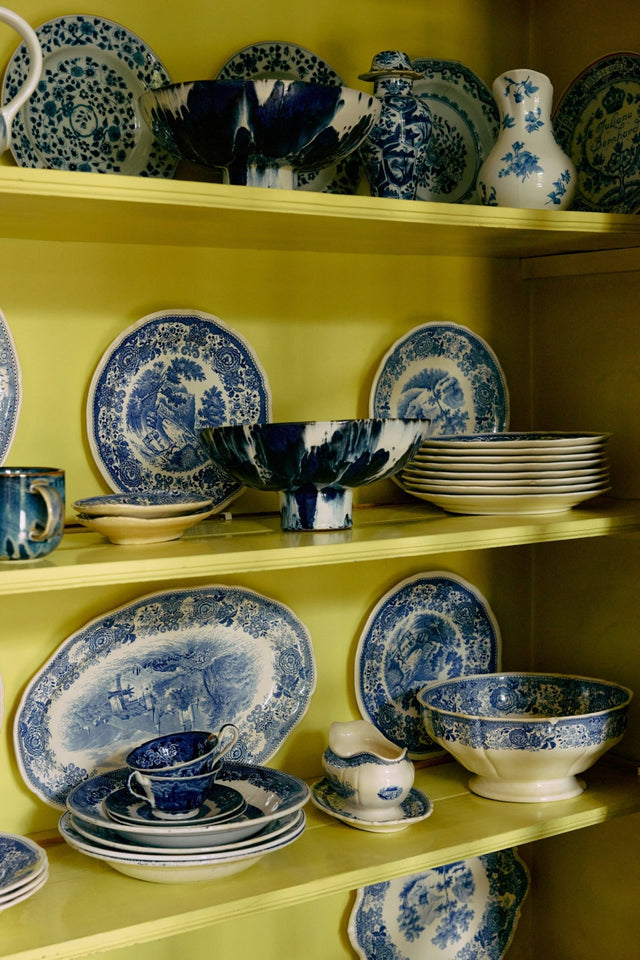 Ceramic Bowl on Base | Indigo | HKliving - HKliving - wonder & melon