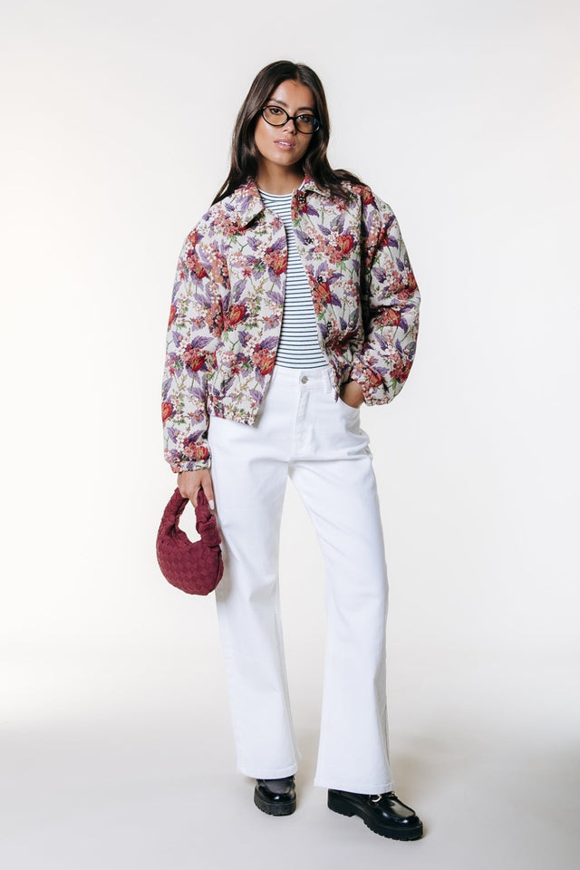 Colourful Rebel | Bente flower jacquard bomber jacket - Colourful Rebel - wonder & melon