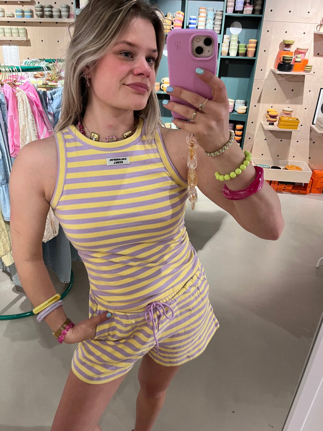 Colourful rebel | Geel/paars | Tanktop - wonder & melon - wonder & melon