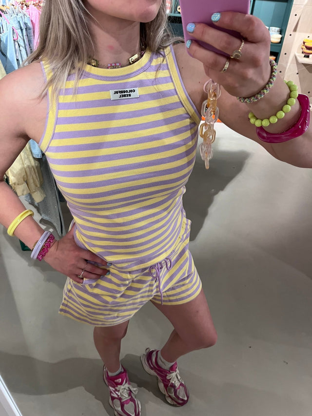 Colourful rebel | Geel/paars | Tanktop - wonder & melon - wonder & melon