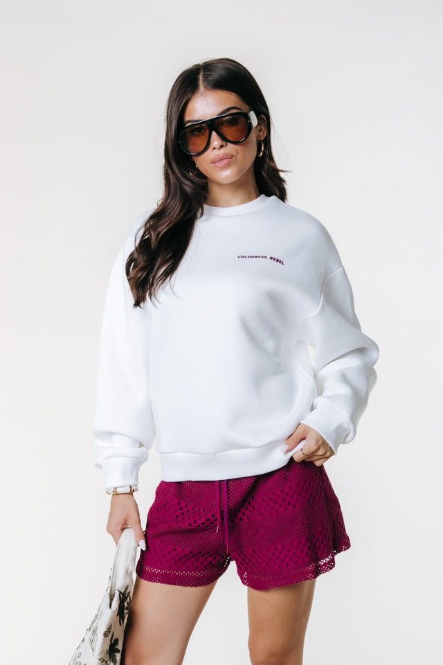 Colourful Rebel | Witte trui | Rood/roze backprint - Colourful Rebel - wonder & melon