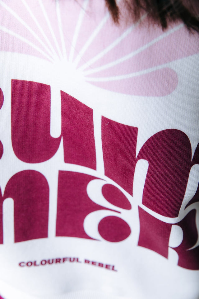 Colourful Rebel | Witte trui | Rood/roze backprint - Colourful Rebel - wonder & melon