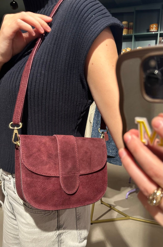 Crossbody Tas | Chique Suede | Burgundy - wonder & melon - wonder & melon