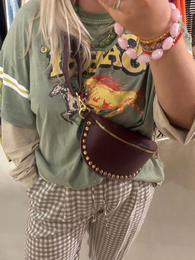 Crossbody Tas | Leer | bordeaux - wonder & melon - wonder & melon