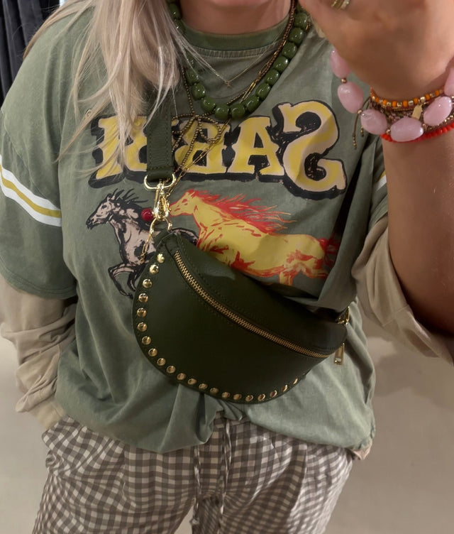 Crossbody Tas | Leer | legergroen - wonder & melon - wonder & melon