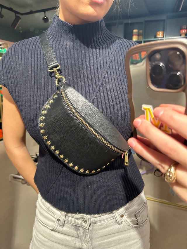 Crossbody Tas | Leer | Zwart - wonder & melon - wonder & melon