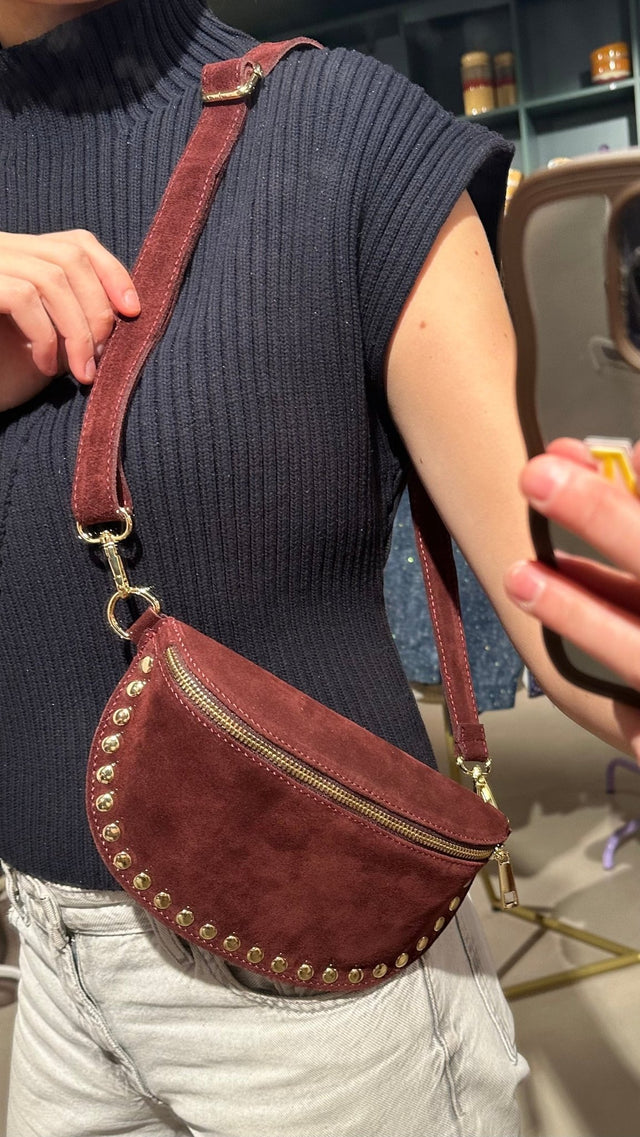 Crossbody Tas | Suede | Burgundy - wonder & melon - wonder & melon