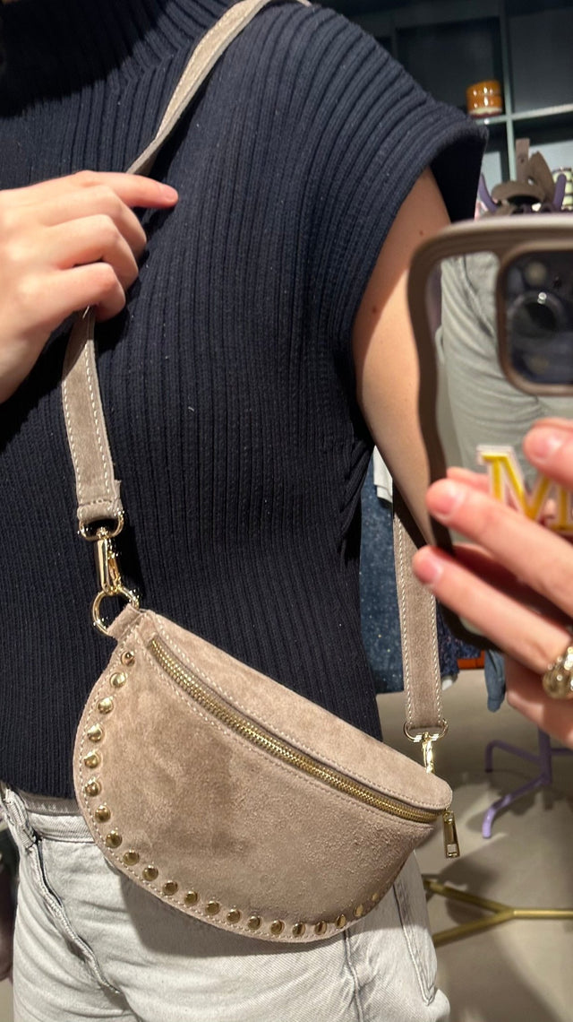 Crossbody Tas | Suede | Taupe - wonder & melon - wonder & melon