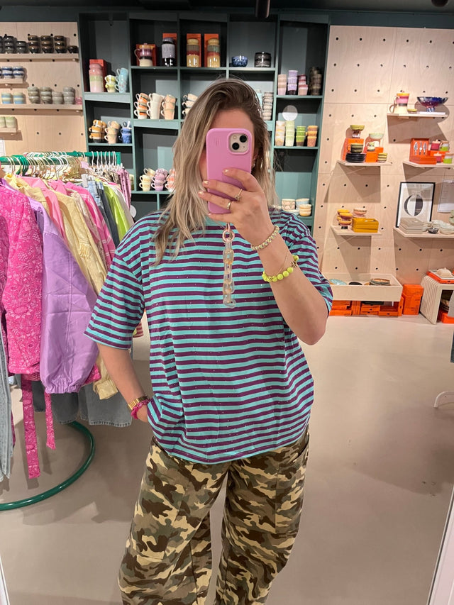 Don’t Strass Shirt| Paars - Blauw | One Size - wonder & melon - wonder & melon