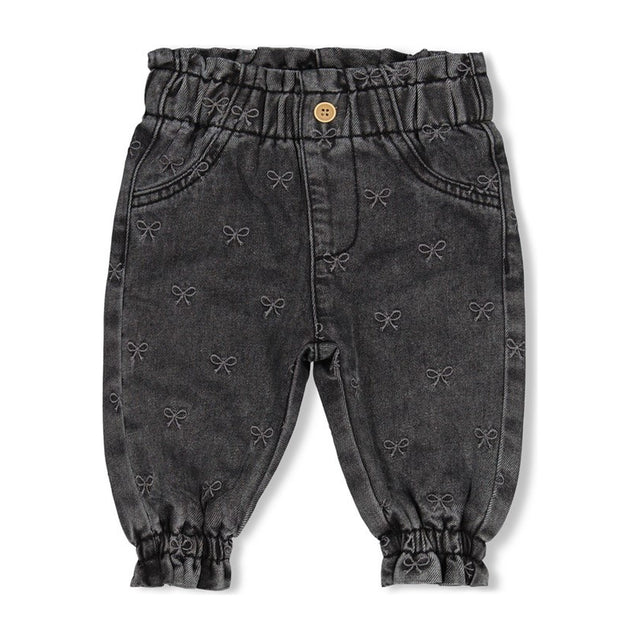 Feetje Denim broek met borduursels Winter Denims Antraciet
