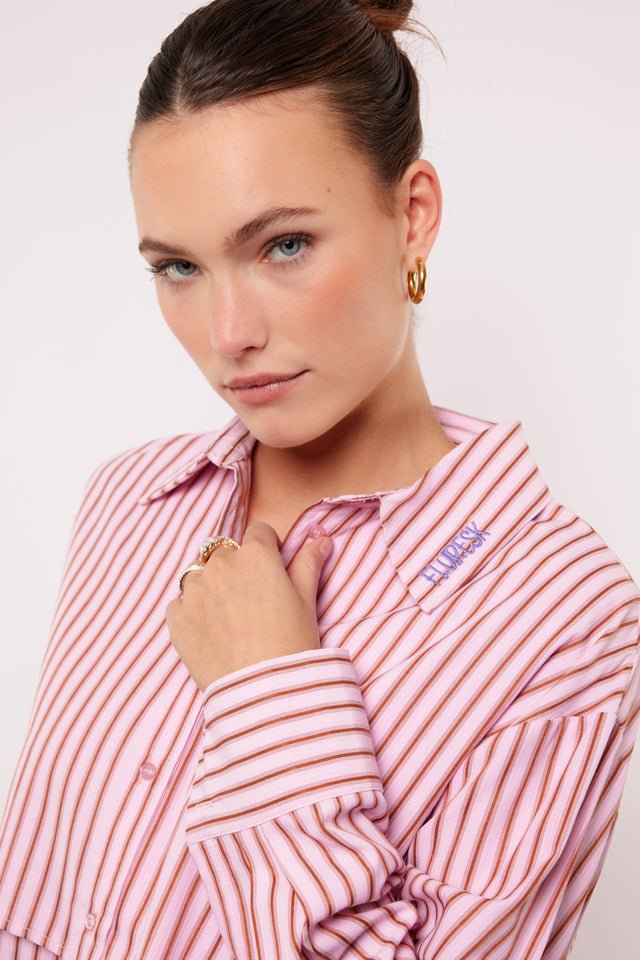 Fluresk | roze | streep blouse - Fluresk - wonder & melon