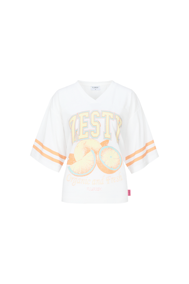 Fluresk | Zesty shirt | Wit/oranje - FLURESK - wonder & melon