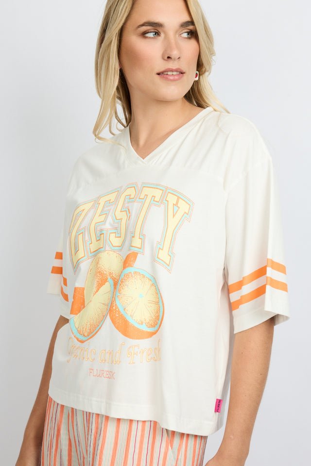 Fluresk | Zesty shirt | Wit/oranje - FLURESK - wonder & melon