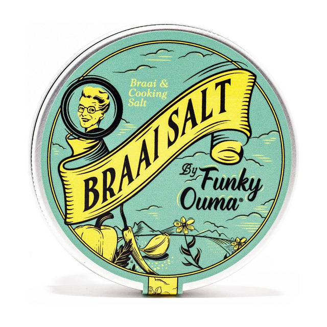 Funky Ouma Braai Salt in reisblikje