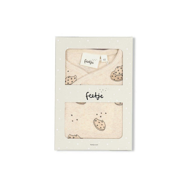 Geschenkset 1 - delig pak + muts | Offwhite Melange - Cookie | Feetje - Feetje - wonder & melon