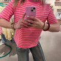 Gestreept T-Shirt | Fuchsia/Pink - wonder & melon - wonder & melon