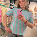 Gestreept T-Shirt |Mint/Lila - wonder & melon - wonder & melon