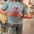 Gestreept T-Shirt |Mint/Lila - wonder & melon - wonder & melon