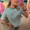 Gestreept T-Shirt |Mint/Lila - wonder & melon - wonder & melon