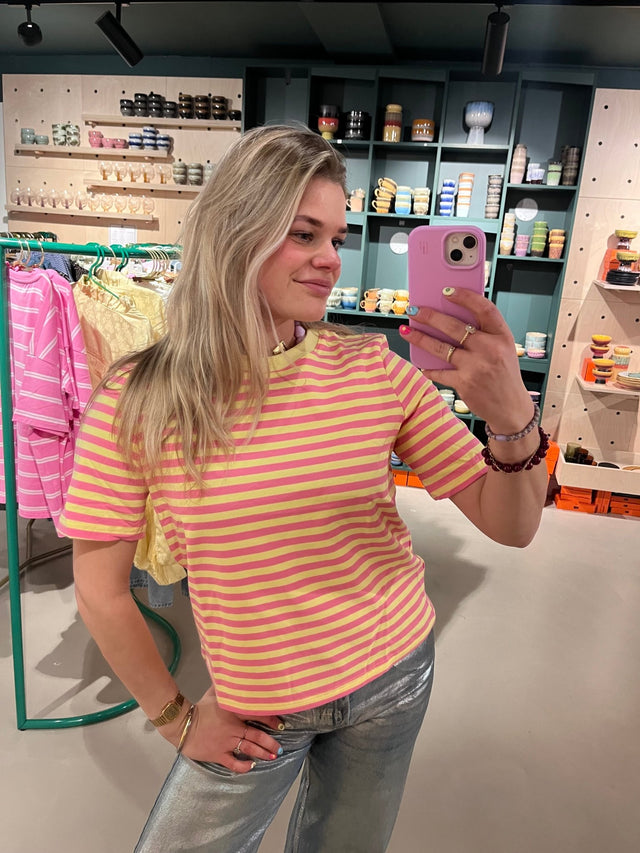 Gestreept T-Shirt |Yellow/Pink - wonder & melon - wonder & melon