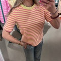 Gestreept T-Shirt |Yellow/Pink - wonder & melon - wonder & melon