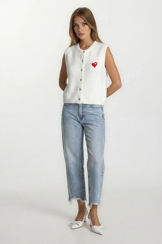 Gilet Heart | White - wonder & melon - wonder & melon
