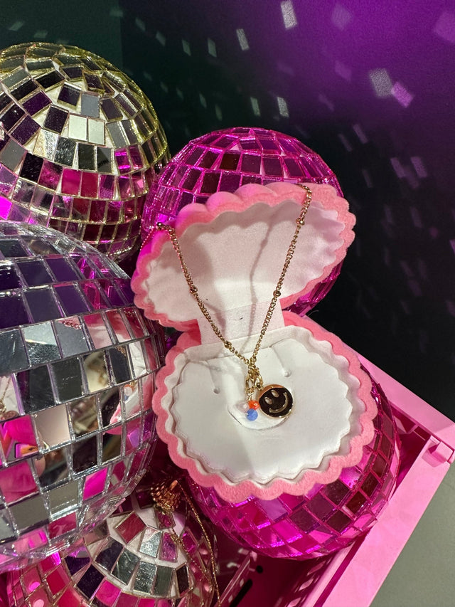 Girl Ketting | Smiley en steentjes | Stainless Steel - wonder & melon - wonder & melon