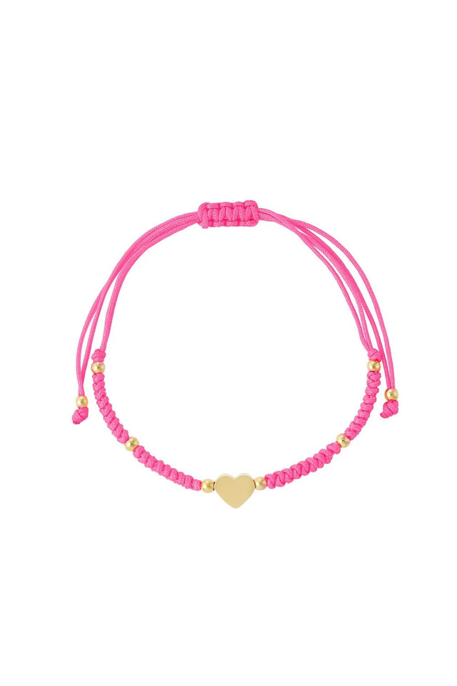 Hart Armband Vlecht | Roze - wonder & melon - wonder & melon