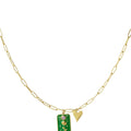 Ketting | Groene hanger met roos - wonder & melon - wonder & melon