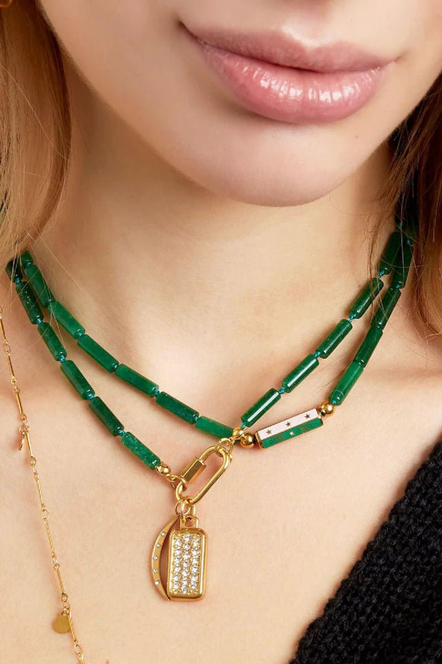 Ketting Groene Stenen | Goud & Groen - wonder & melon - wonder & melon