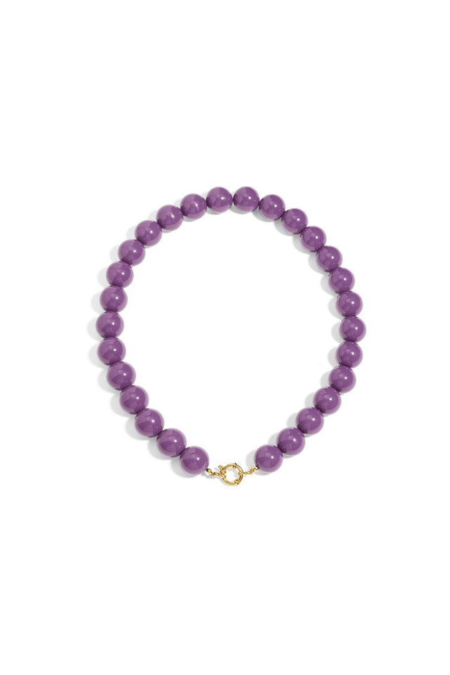 Ketting kralen Big | Dark Purple | Stainless Steel - wonder & melon - wonder & melon