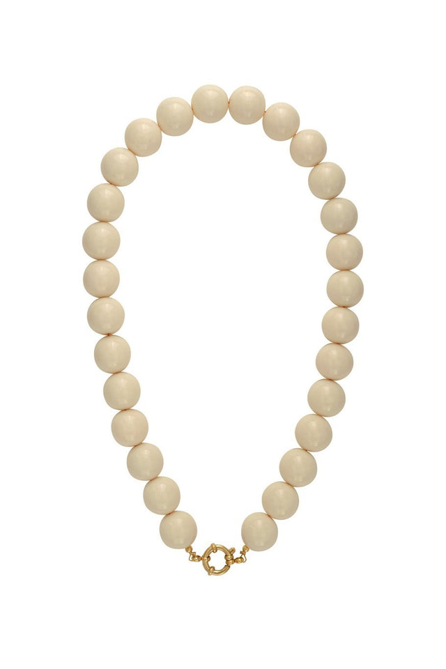Ketting kralen Big | Khaki | Stainless Steel - wonder & melon - wonder & melon