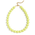Ketting kralen Big Verstelbaar | Pale Yellow | Stainless Steel - wonder & melon - wonder & melon