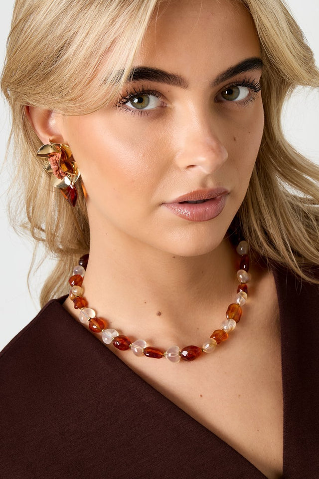 Ketting kralen | Brown - wonder & melon - wonder & melon