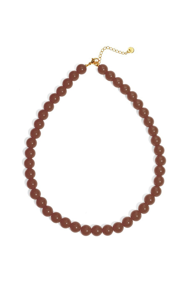 Ketting kralen | Brown | Stainless Steel - wonder & melon - wonder & melon