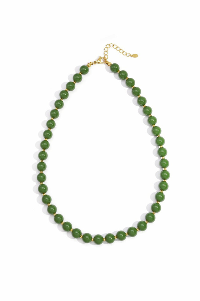Ketting kralen Chique | Army Green | Stainless Steel - wonder & melon - wonder & melon