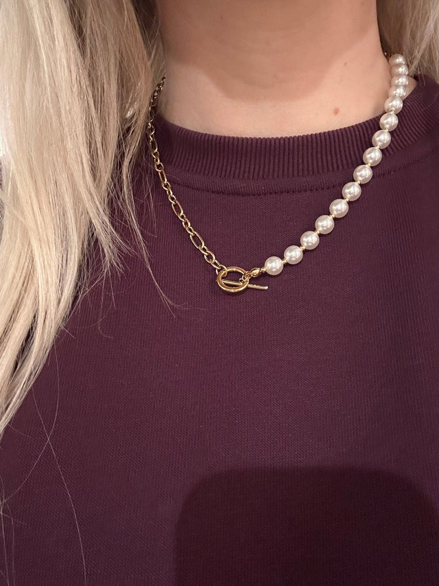 Ketting kralen en schakels | White | Stainless Steel - wonder & melon - wonder & melon