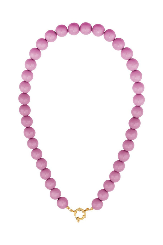Ketting kralen Medium | Deep Pink| Stainless Steel - wonder & melon - wonder & melon