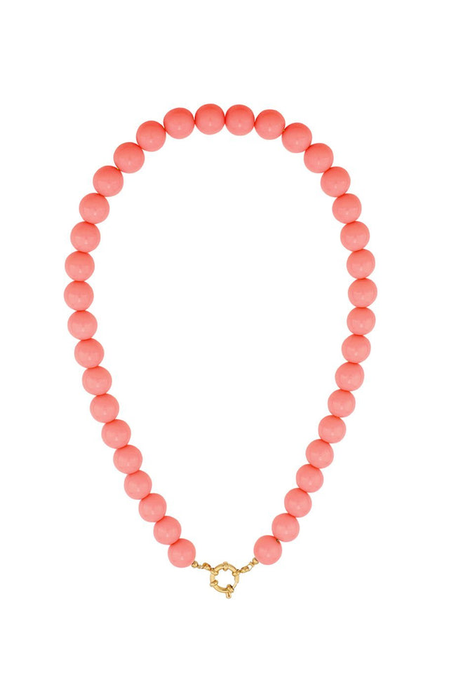 Ketting kralen Medium | Pink | Stainless Steel - wonder & melon - wonder & melon