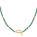 Ketting Kralen met gouden draaisluiting | Groen - wonder & melon - wonder & melon