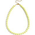 Ketting kralen | Pale Yellow | Stainless Steel - wonder & melon - wonder & melon