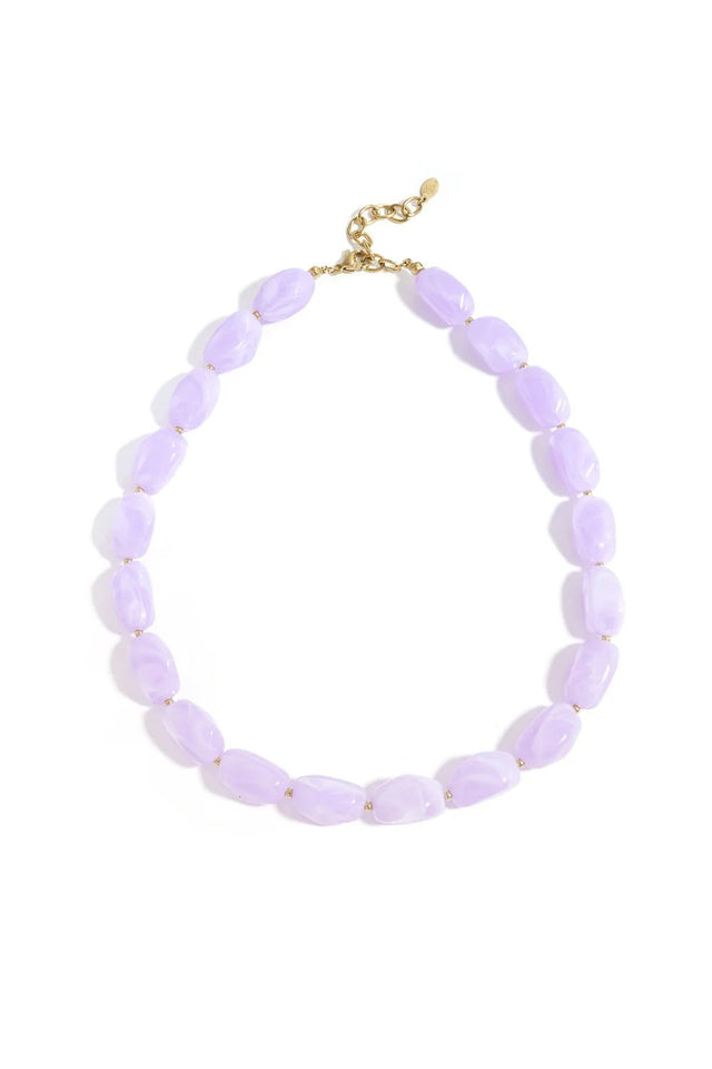 Ketting Love my big stones | Lila | Stainless Steel - wonder & melon - wonder & melon