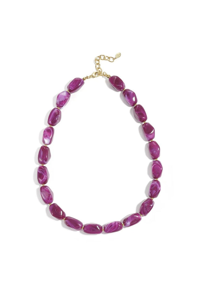 Ketting Love my big stones | Purple | Stainless Steel - wonder & melon - wonder & melon