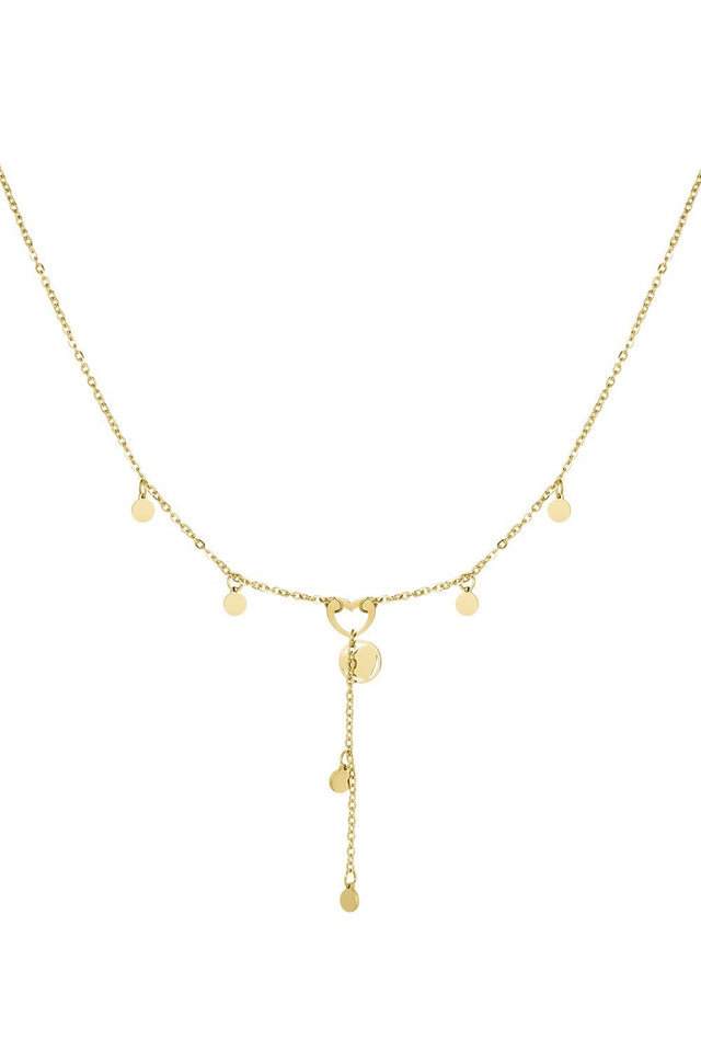Ketting | Ronde en hart bedels - wonder & melon - wonder & melon